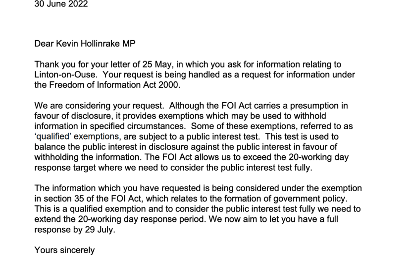 Linton FOI Response