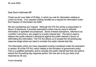 Linton FOI Response