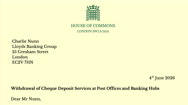 Banking hub letter